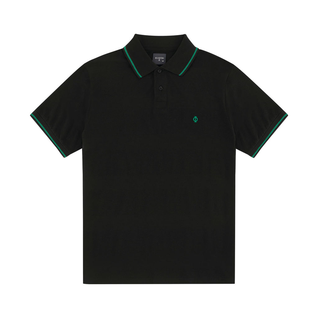 Polo Piquet Masculina Diametro Preto