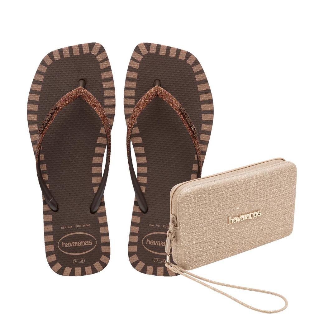 Kit Havaianas - Chinelo Havaianas Slim Square Glitter Contour + Mini Bag Havaianas Glitter em Oferta na Shopee