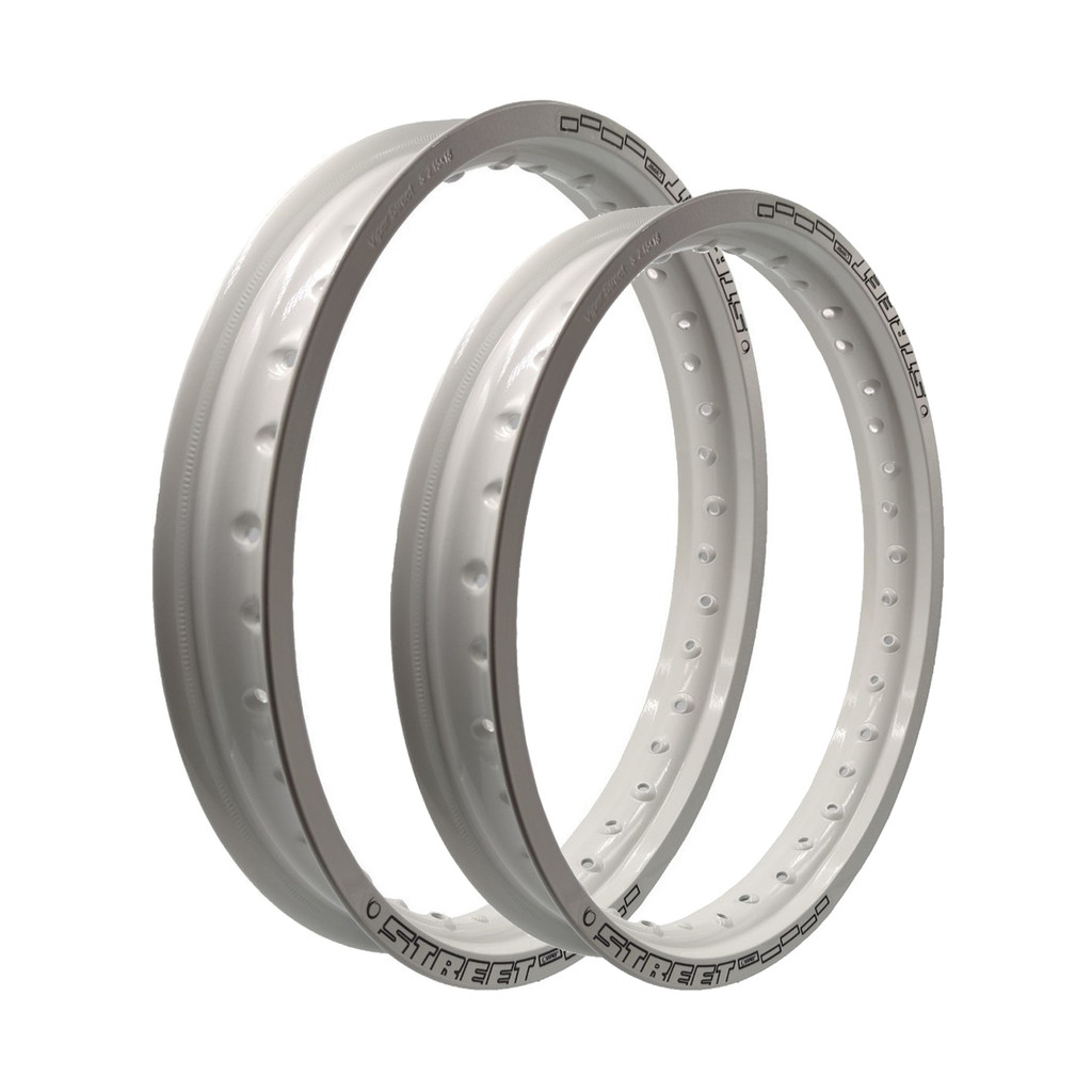 Par Aros em Alumínio Viper Street 21x185 e 18x215 Xre Sahara 300 Tornado 250 Crf 230 Lander Ténéré Xr Dt Branco