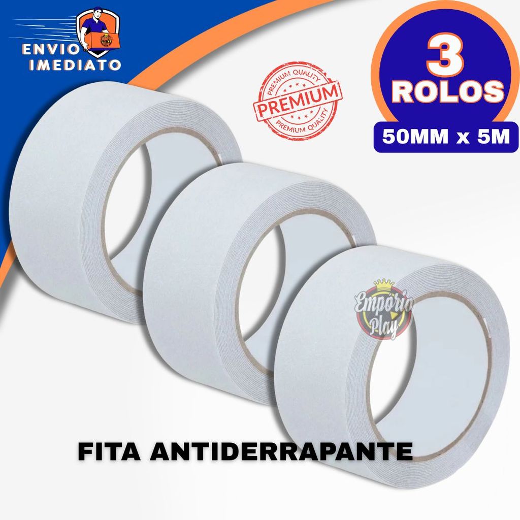 Fita Antiderrapante Adesiva Transparente Incolor 50mm X 5m Multiuso Escada Externo Autoadesiva