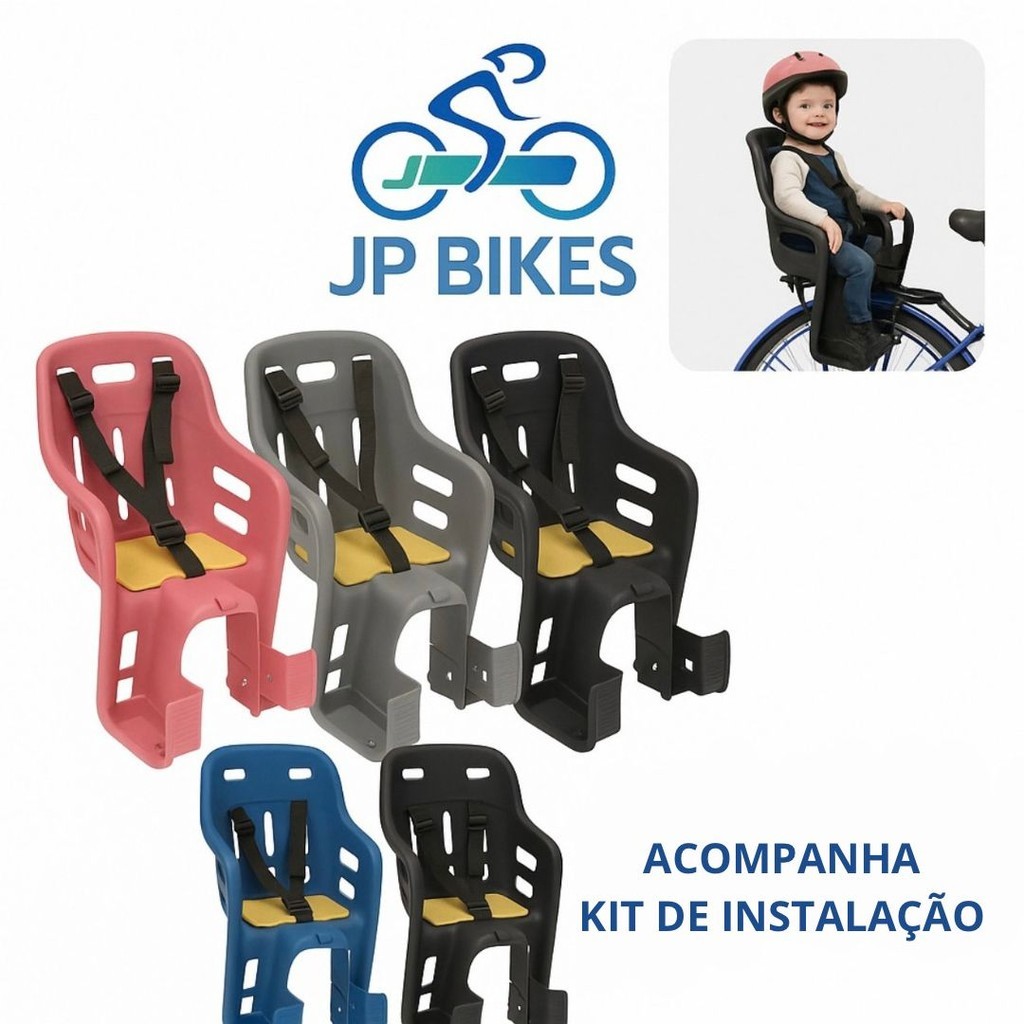 Cadeirinha Infantil Bicicleta  Importada Traseira Resistente Para Bagageiro C/Cinto Importada em Oferta na Shopee
