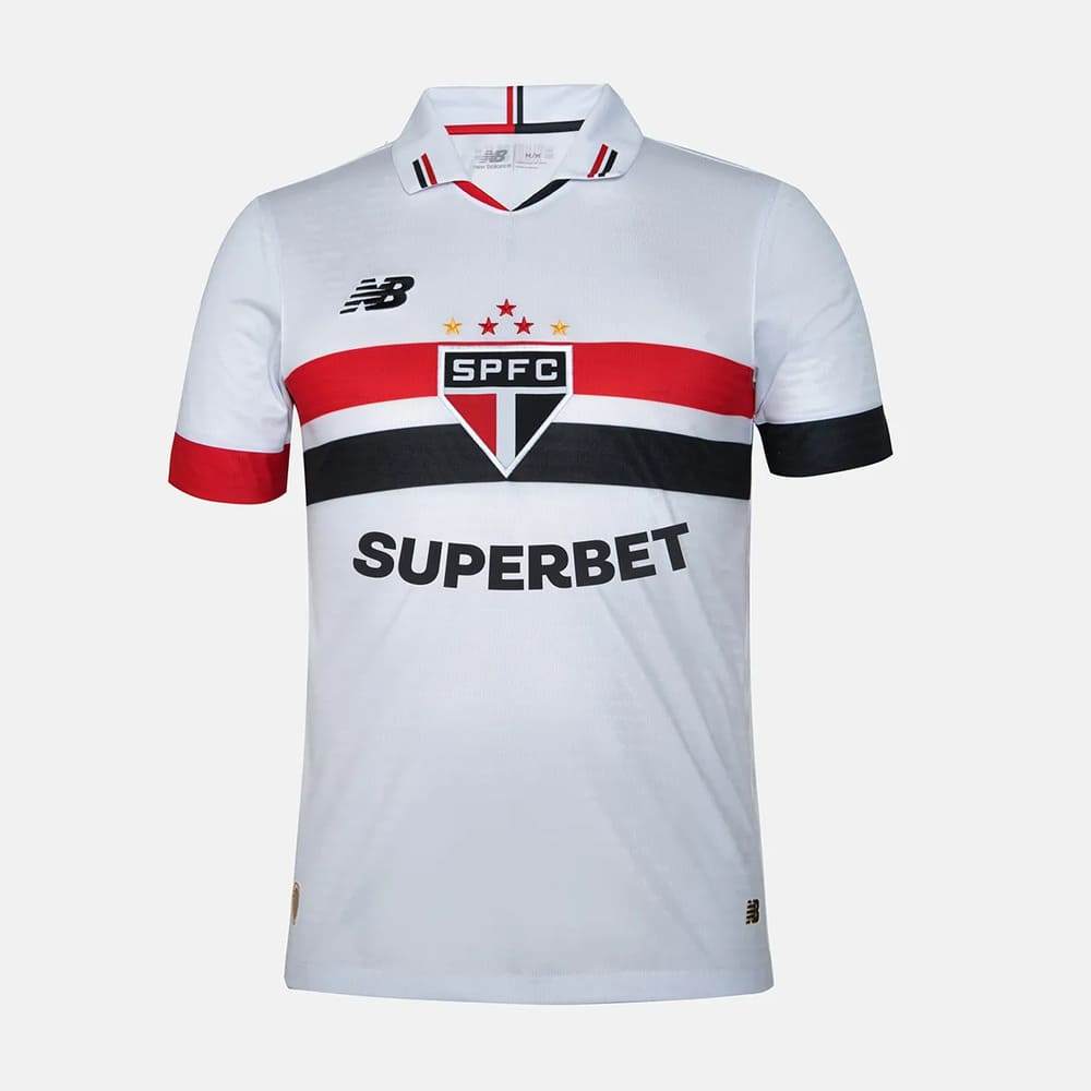 Camisa São Paulo I New Balance 24/25 Torcedor Superbet Branca