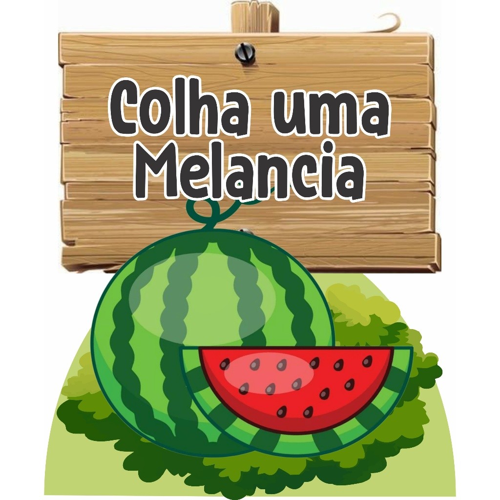 Display Colha uma melancia placa totem de chão em MDF