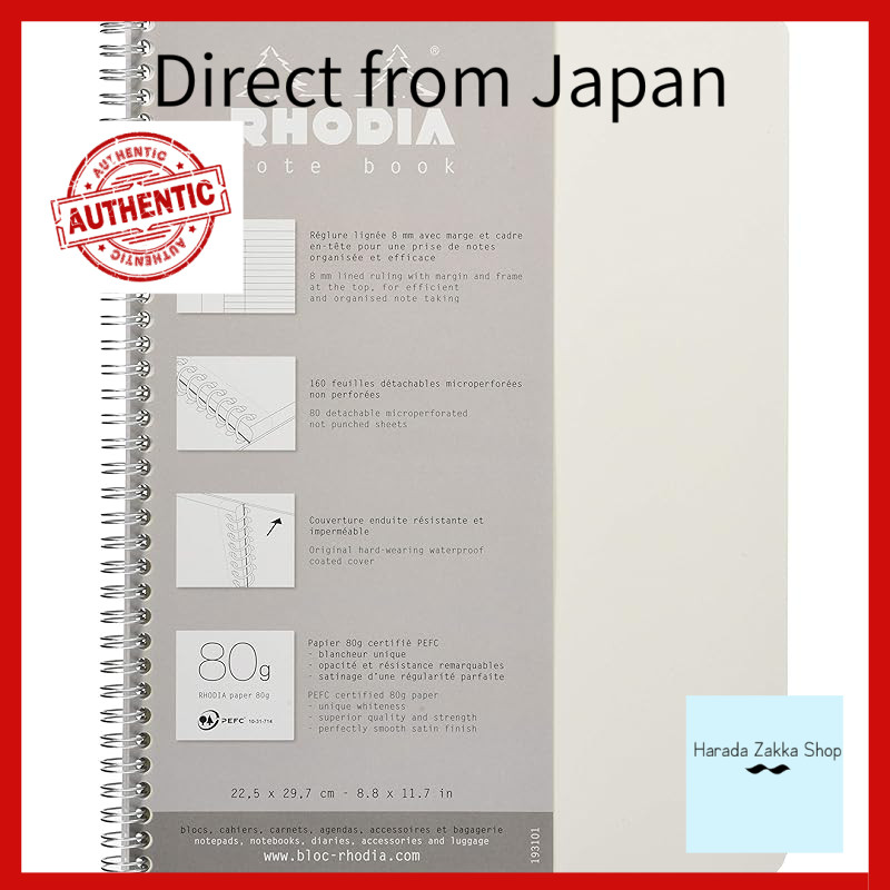 Online Double Ring Notebook A4 160 Pages Lined Water-Resistant Cover Perforated PEFE Certified White RHODIA Classic cf193101[Direct from Japan]