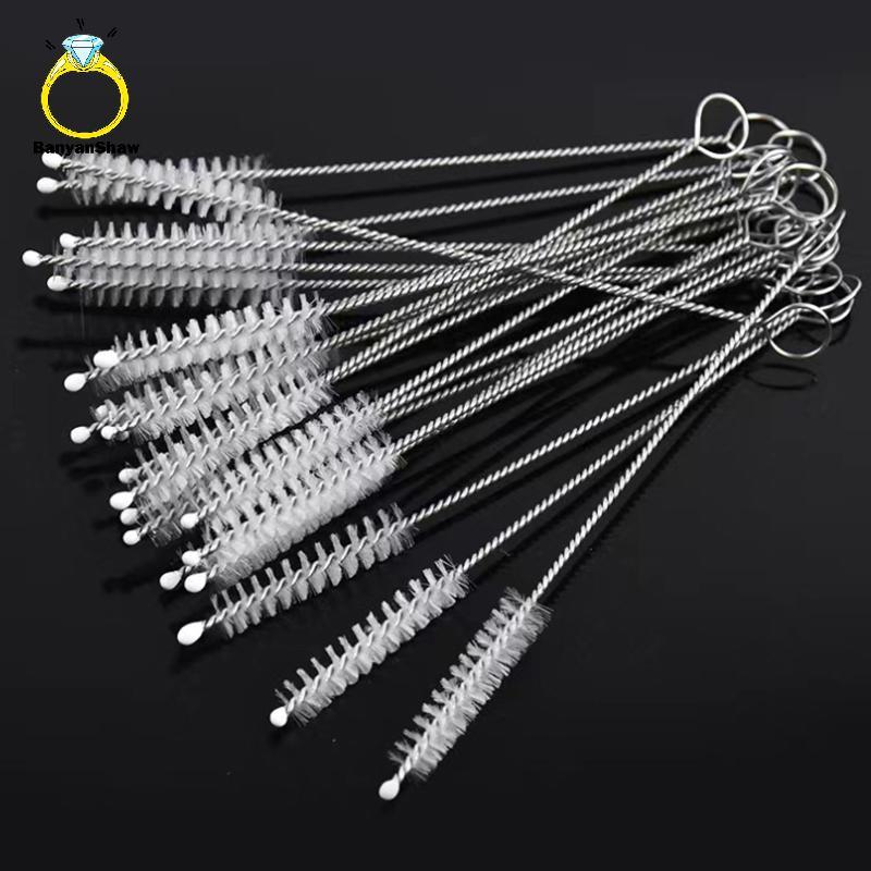 [BANY] Kit De Escova De Limpeza De Canudo , Limpador De Tubo De Palha , Nylon , Aço Inoxidável , Cabo Longo , Escovas Pa