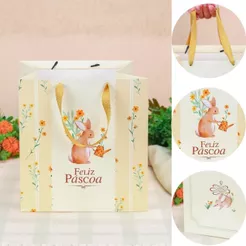 10 SACOLA PÁSCOA GRANDE 27X23X26CM FLORIR 5462 ( PASCOA JANGO 2026 )