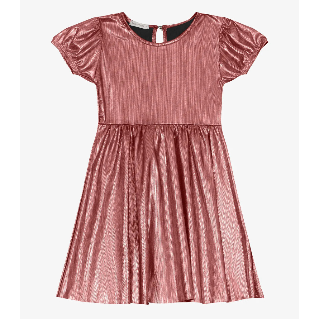 Vestido em Malha Plissada Shiny Trick Nick Unica em Oferta na Shopee