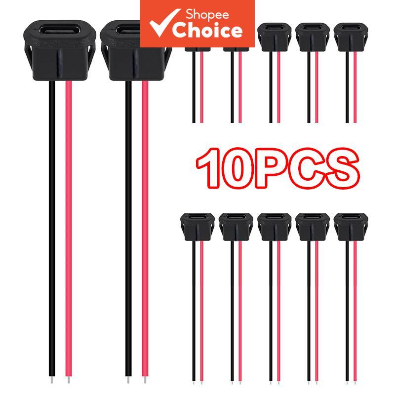5 peças conector fêmea tipo C 2 pinos preto (sem terminal) em Oferta na Shopee