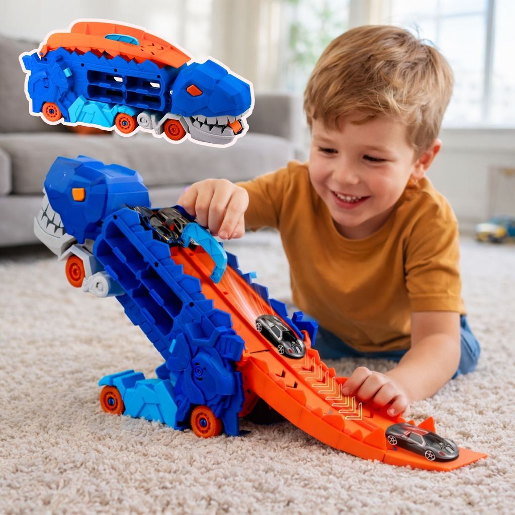 Caminhão Transporte Dinossauro T-Rex Ultimate Cegonha Pista Carrinhos Maleta em Oferta na Shopee