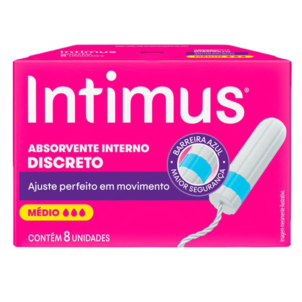 Absorvente Interno Intimus Médio Caixa Com 8 Unidades
