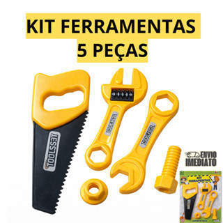 Kit de Ferramentas de Brinquedo 5 Peças – Serrote, Chave Inglesa e Chave de Boca Educativas em Oferta na Shopee