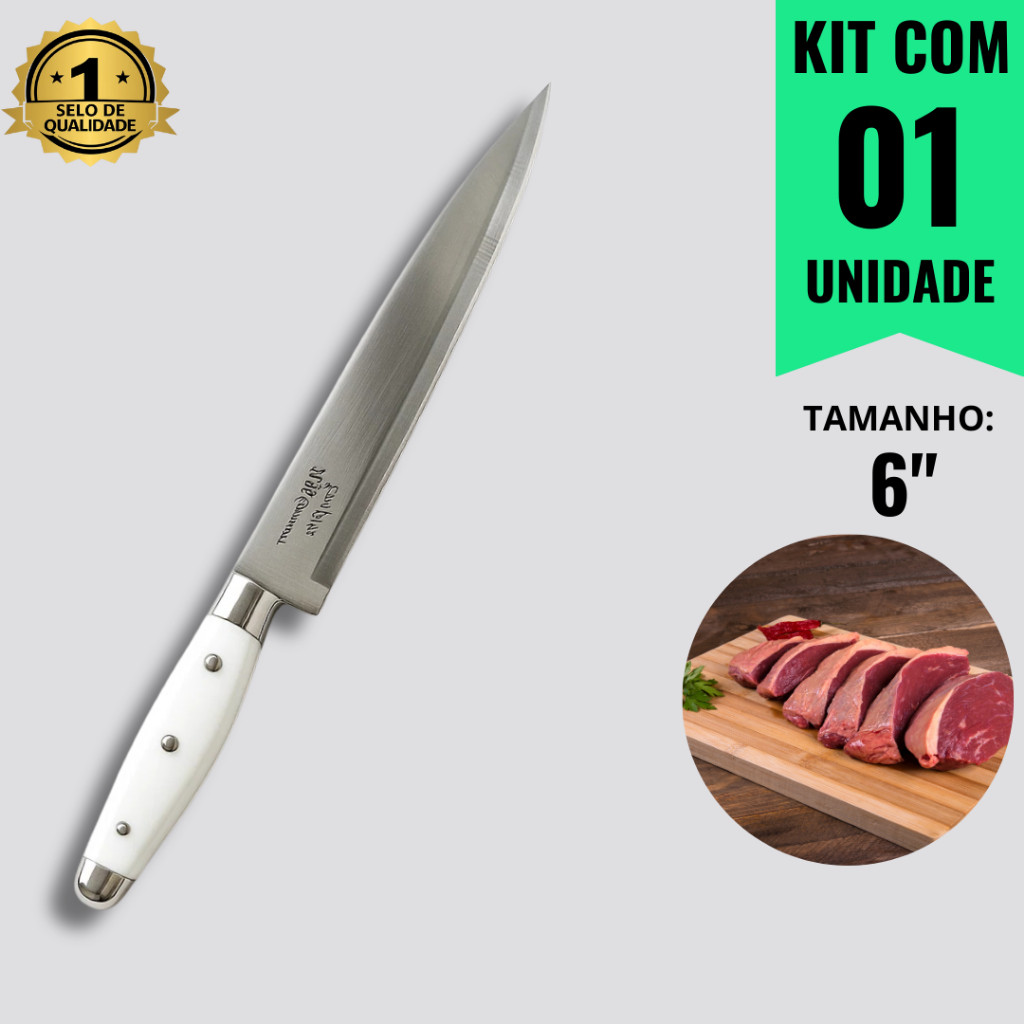 Faca Profissional Linha Europa 26cm – Precisão e Durabilidade para Cozinha, Churrasco e Uso Profissional