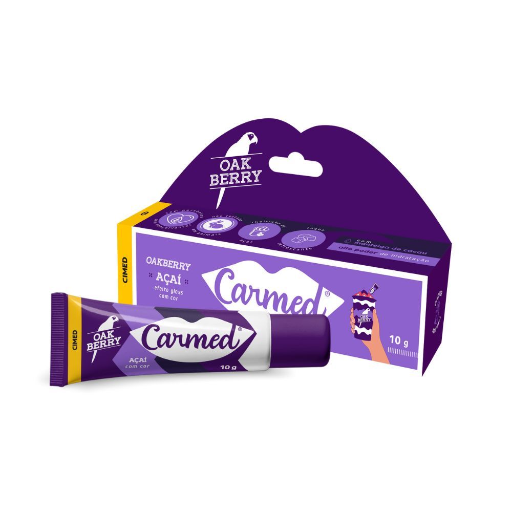Protetor Labial Carmed OAK BERRY Efeito Gloss Açaí com Cor 10g