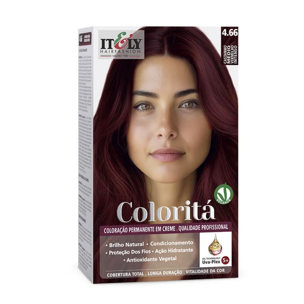 Coloração Itely Coloritá 4.66 Castanho Médio Vermelho Intenso