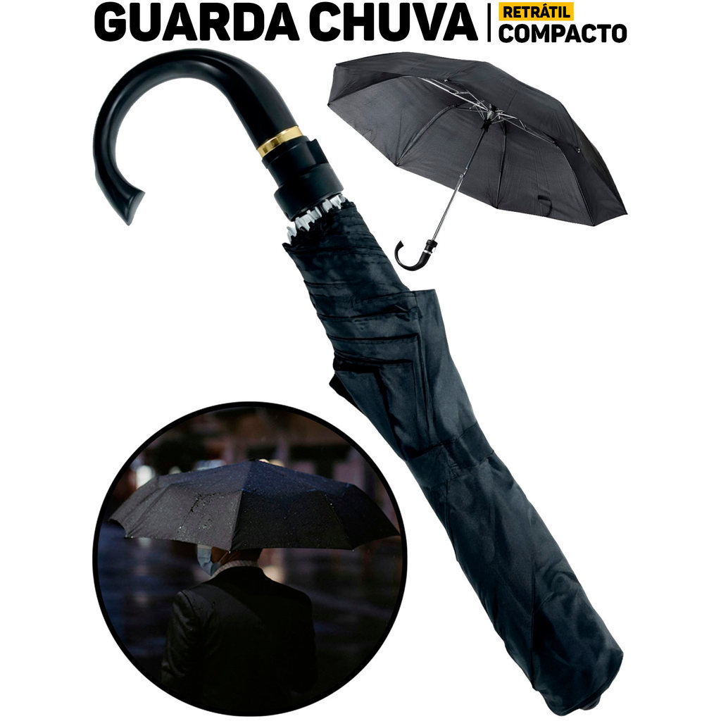 Guarda Chuva Retrátil Automático Elite Imports P/ Sol Carro E Bolsa em Oferta na Shopee