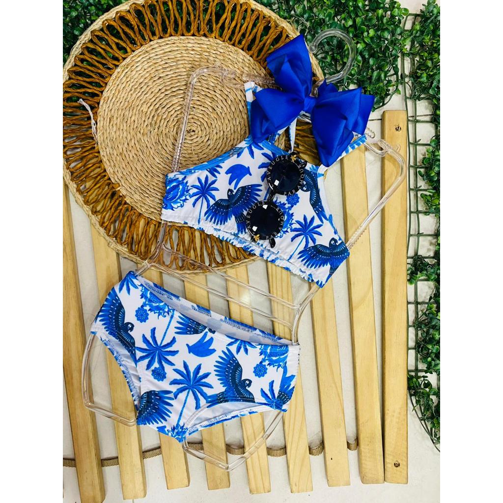 Biquíni infantil menina Arara Azul