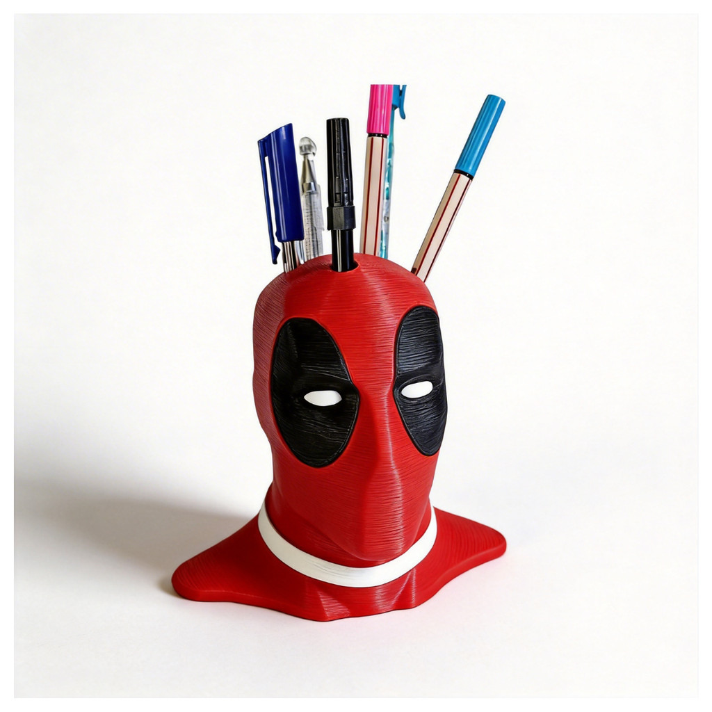 Busto Deadpool Porta Canetas – Organizador de Mesa Geek Decorativo