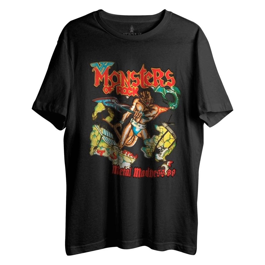 Camiseta Rock Masculina Criatura Metal Estampada Lançamento Camiseta 100% Algodão Camisetão  Oversized - Galaxy