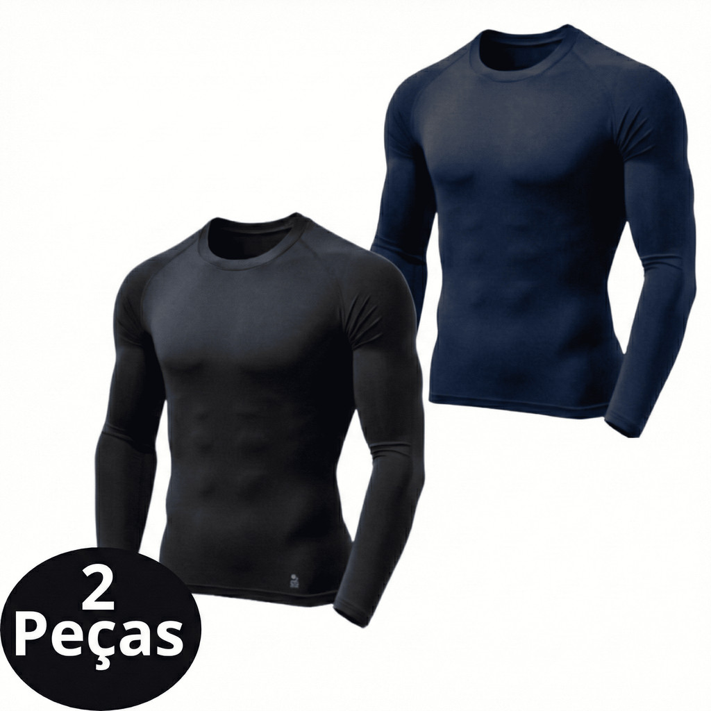 Camisa Térmica Kit 2  Segunda Pele Proteção Solar UV 50+ Treino Academia Corrida Malha Fria