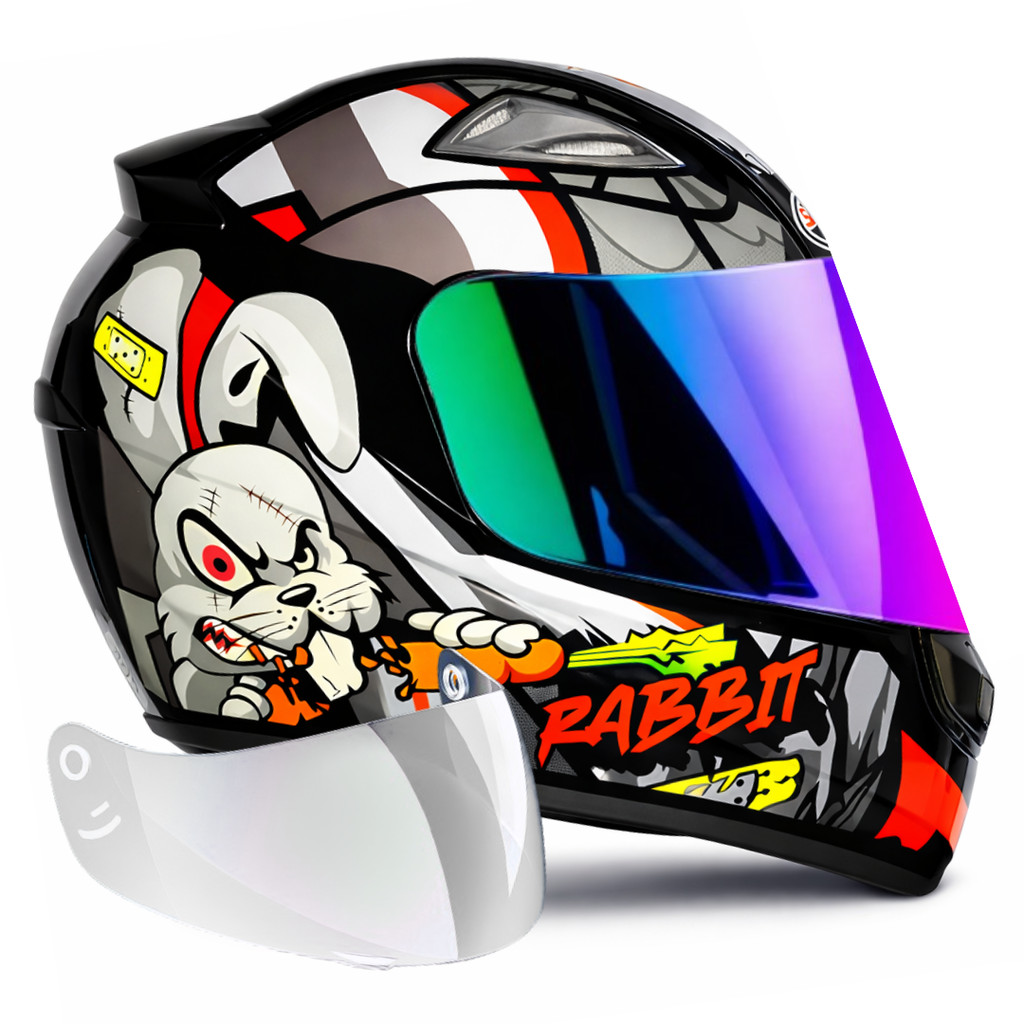 Capacete Ebf Spark Rabbit Prata Mais Viseira Camaleão