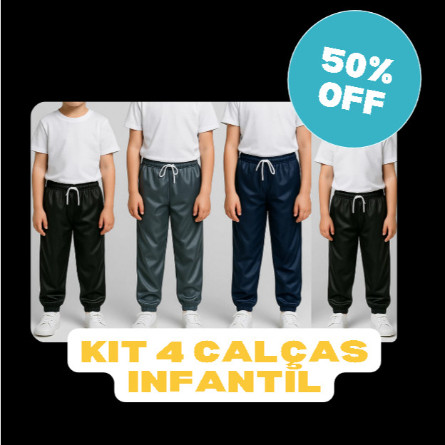 Kit com 4 Calças Infantil Inverno Escolar Jogger Flanelada Infantil Juvenil 2026 em Oferta na Shopee