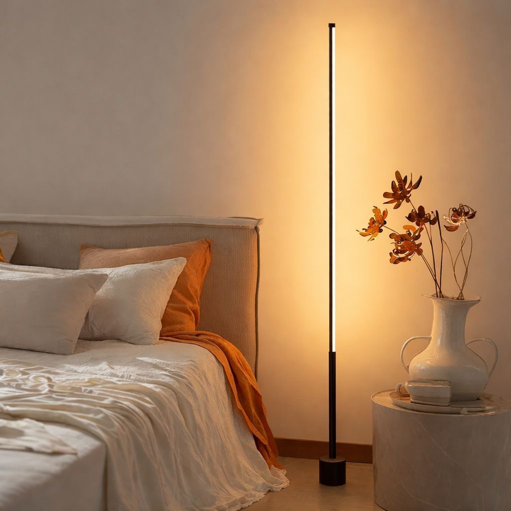 Luminária de chão led nórdica luz ambiente de canto acrílico c/ controle em Oferta na Shopee