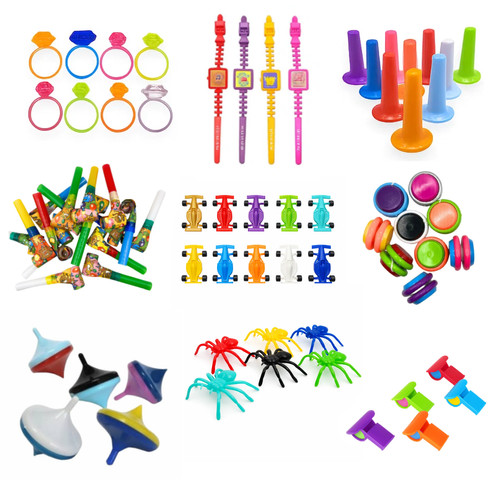 Kit 100 Mini Brinquedos Lembrancinha Sacolinha Surpresa Infantil Aniversário Criança Colorido Festa