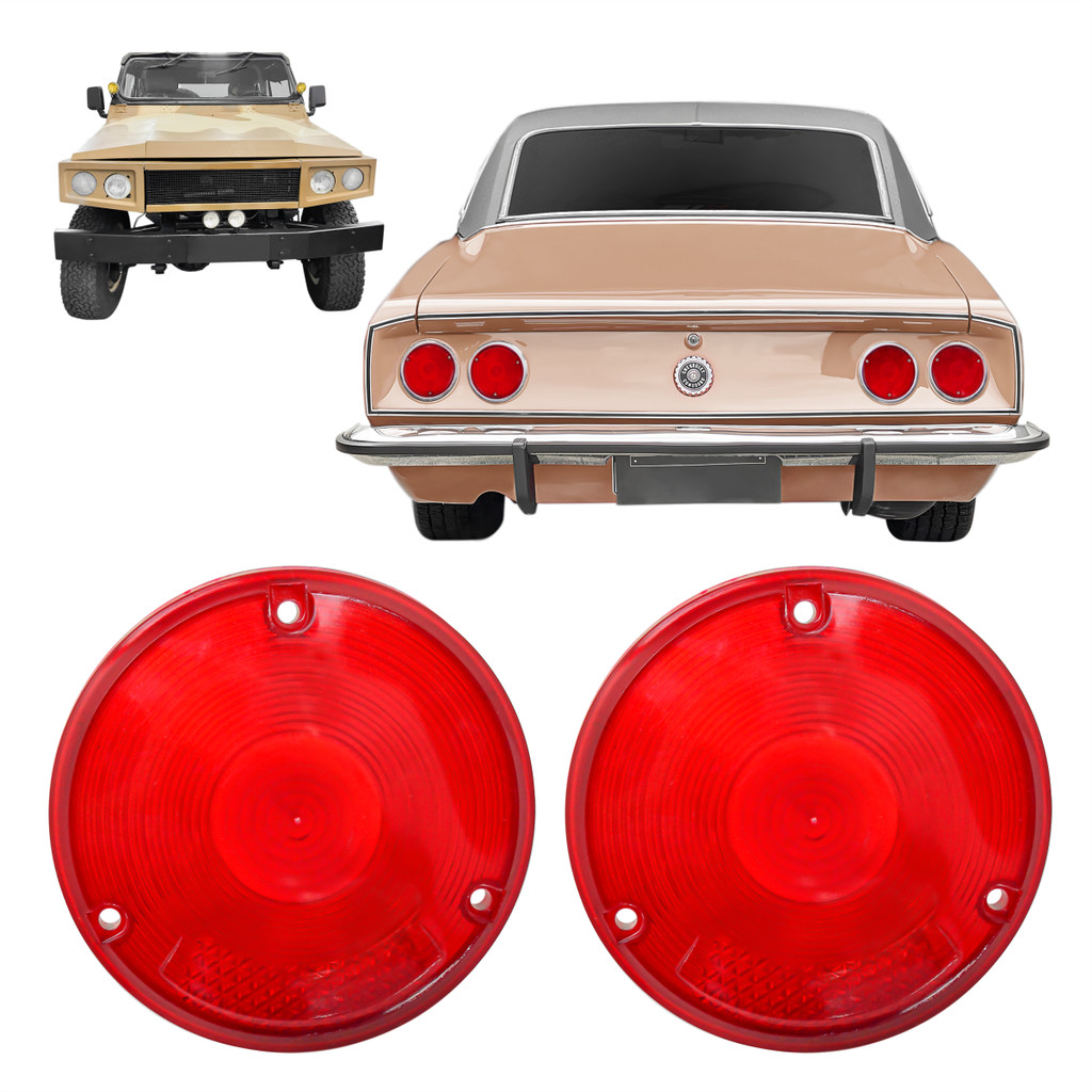 Kit 2 Lente de Lanternas Traseiras RUBI Engesa Militar 1975 76 77 78 79 80 81 82 83 84 85