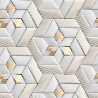 PAPEL DE PAREDE ADESIVO GEOMETRICO 97 FUNDO BRANCO E DOURADO 3D LAVAVEL P/SALA QUARTO 50 CM DE LARG. em Oferta na Shopee