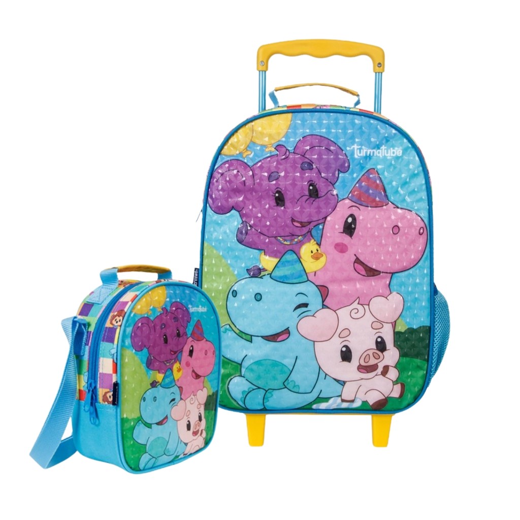 Kit Mochila Escolar de Carrinho Infantil + Lancheira Dermiwil 49336KT TurmaTube
