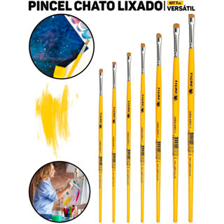 Kit Completo 7 Pincéis Filbert 151 Tigre Profissional P/ MDF E Artesanato em Oferta na Shopee