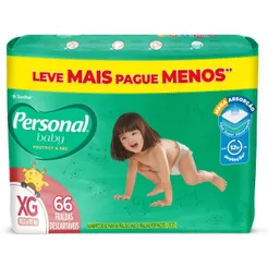 Fralda Infantil Personal Baby Protect & Sec Tamanho XG com 66 Tiras