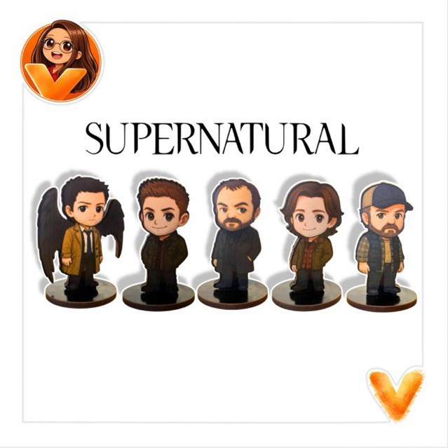 Kit Supernatural Totem Display de Mesa 5 unidades - Sam Dean Castiel Bobby Crowley em Oferta na Shopee