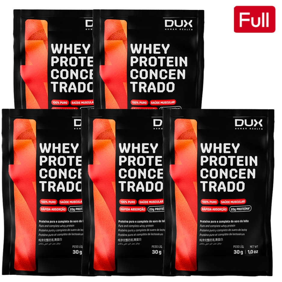 KIT 5 UNID WHEY PROTEIN CONCENTRADO DUX WPC - SORTIDOS