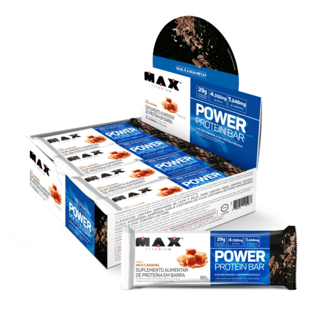 Protein Bar Max Power Max Titanium 90g C/8 em Oferta na Shopee