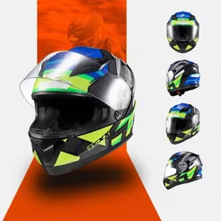 Capacete Texx Strike Panther Trento Amarelo e Verde Brilhoso Fechado Integral Esportivo Moto Motociclista Original