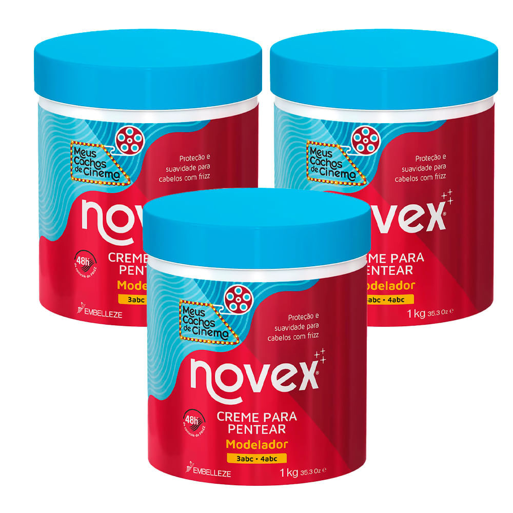 Kit 3 Cremes Para Pentear Novex Meus Cachos De Cinema 1kg