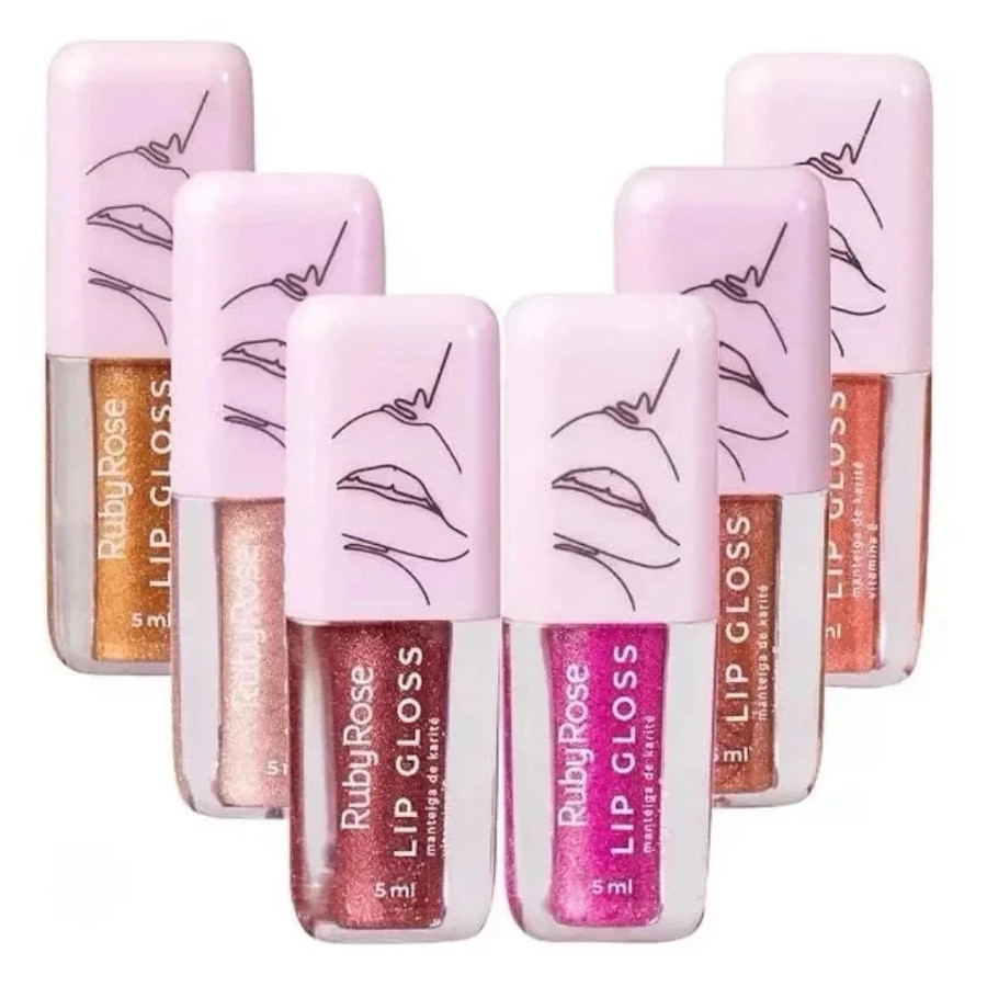 Lip Gloss Brilhante HB8234 Ruby Rose em Oferta na Shopee