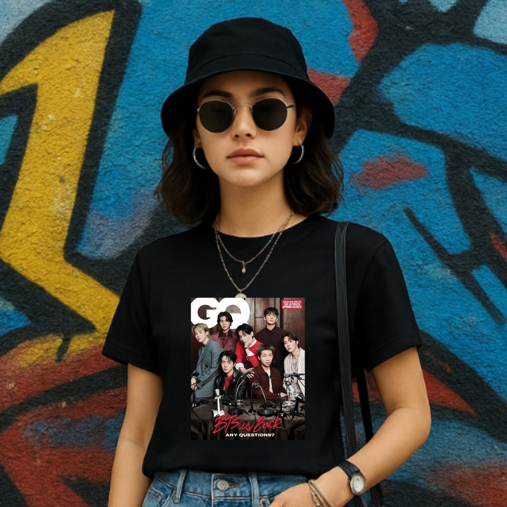 Blusa feminina BTS IS BACK Fotos de Revista t-shirt camiseta Jungkook Jimin Tae Namjoon J-Hope Jin Yoongi