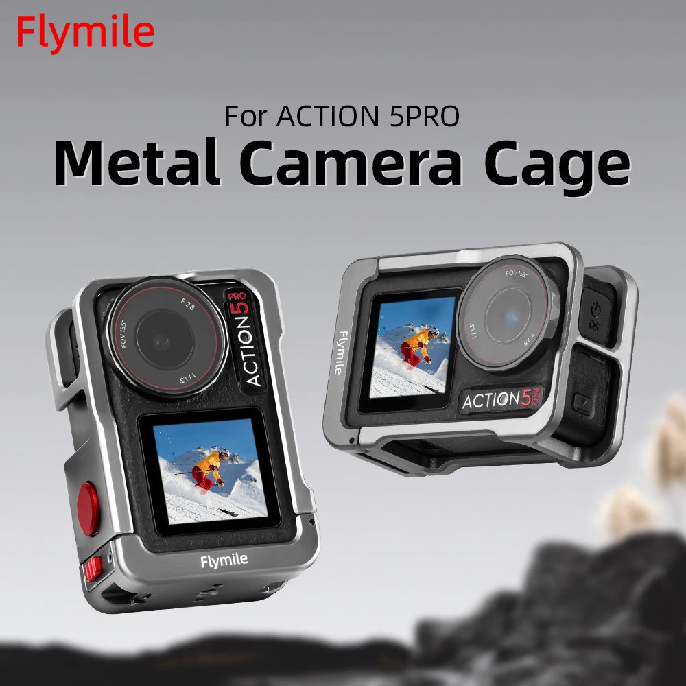 Compatível com DJI OSMO ACTION 5 Pro/4/3, Gaiola de Proteção Metálica para Câmera Esportiva, Acessórios de Expansão para