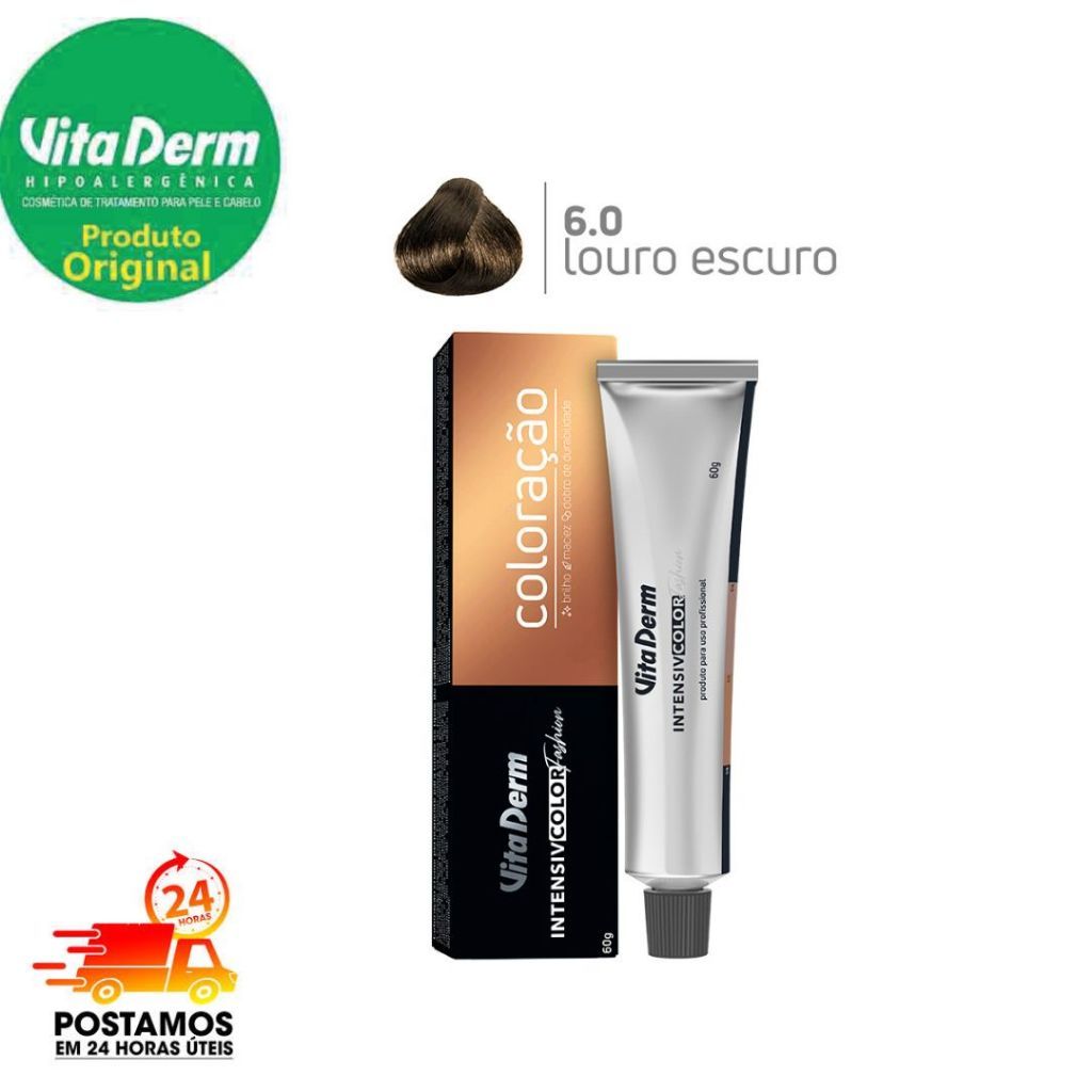 COLORAÇÃO VITA DERM 6.0 LOURO ESCURO - PROFISSIONAL