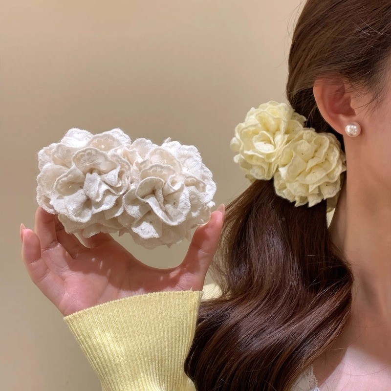 Letras De Camélia , Tecido Renda Flor banana Clipe Atmosfera , Parte De Trás Da Cabeça vertical Feminino Acessório De Ca