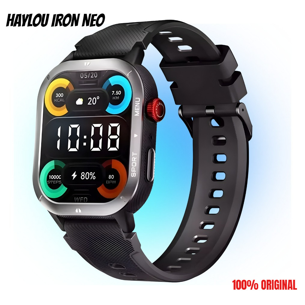 Relógio Smartwatch Haylou Iron Neo 1.95" HD Display A Prova D'água Ip68 Preto(ORIGINAL) Promoção