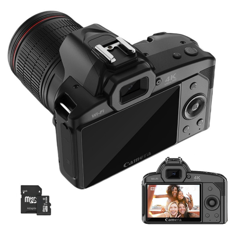 Câmera Digital D5 WiFi DSLR 4K Dual 64MP | Vídeo, Beleza e Visão Noturna