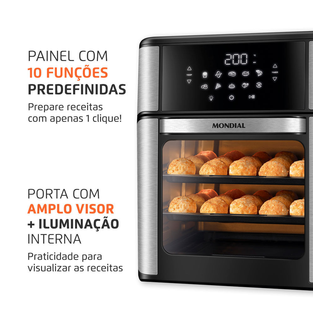 Fritadeira Air Fryer Forno Oven 12L 220V - Mondial
