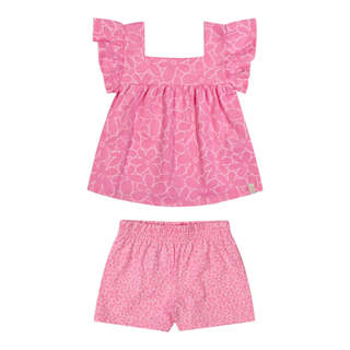 Conjunto Infantil Menina Decote Quadrado Elian Rosa em Oferta na Shopee