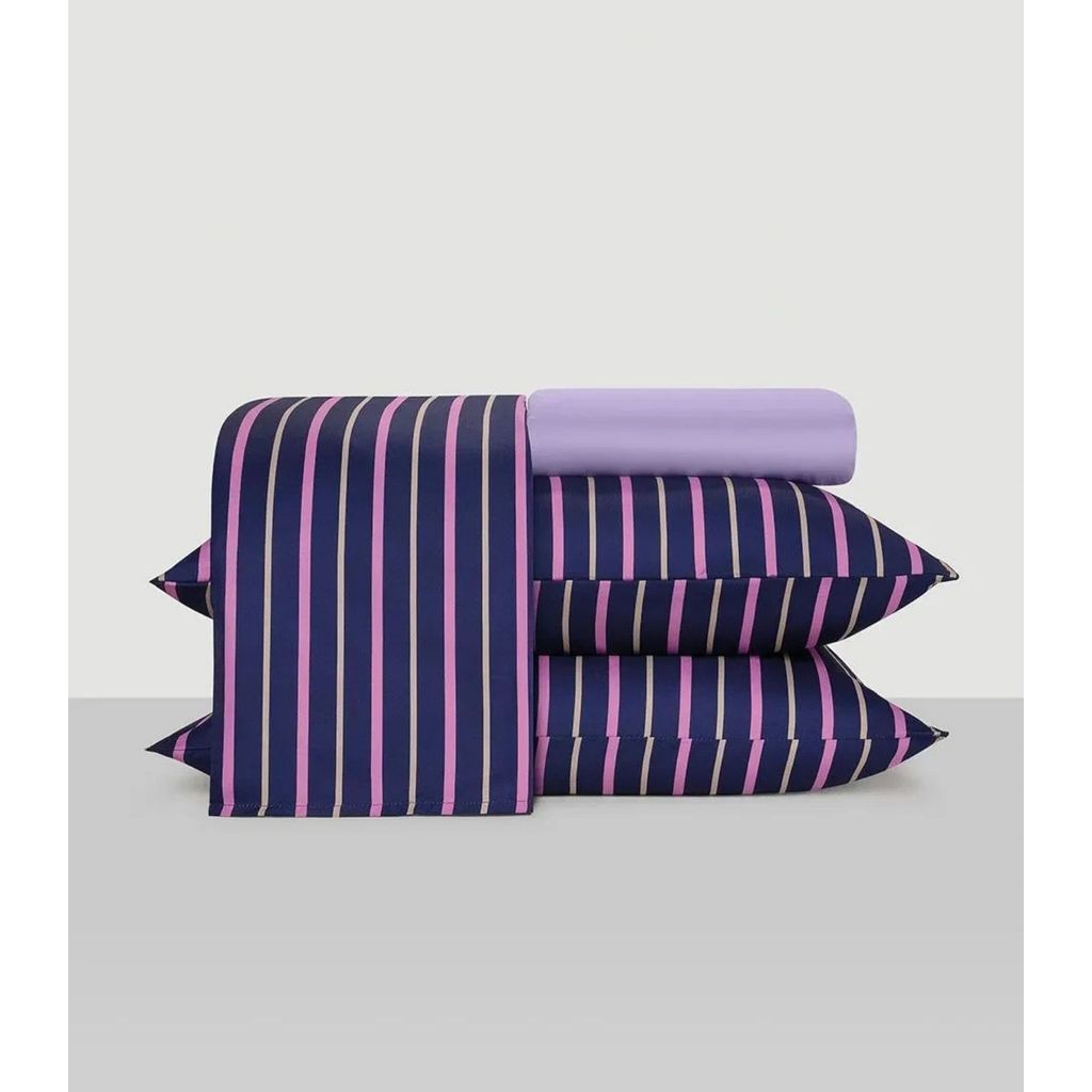 Jogo de Cama 150 Fios Casal 4 Peças Lar E Lazer Roxo em Oferta na Shopee