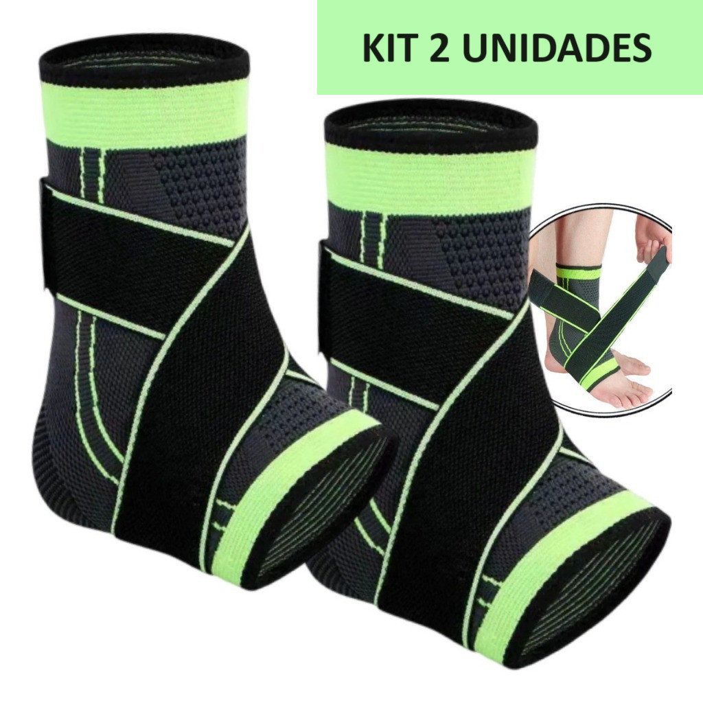 Kit 1/2 Tornozeleiras Ortopédicas de Compressão Elástica Estabilizadora para Esportes em Oferta na Shopee