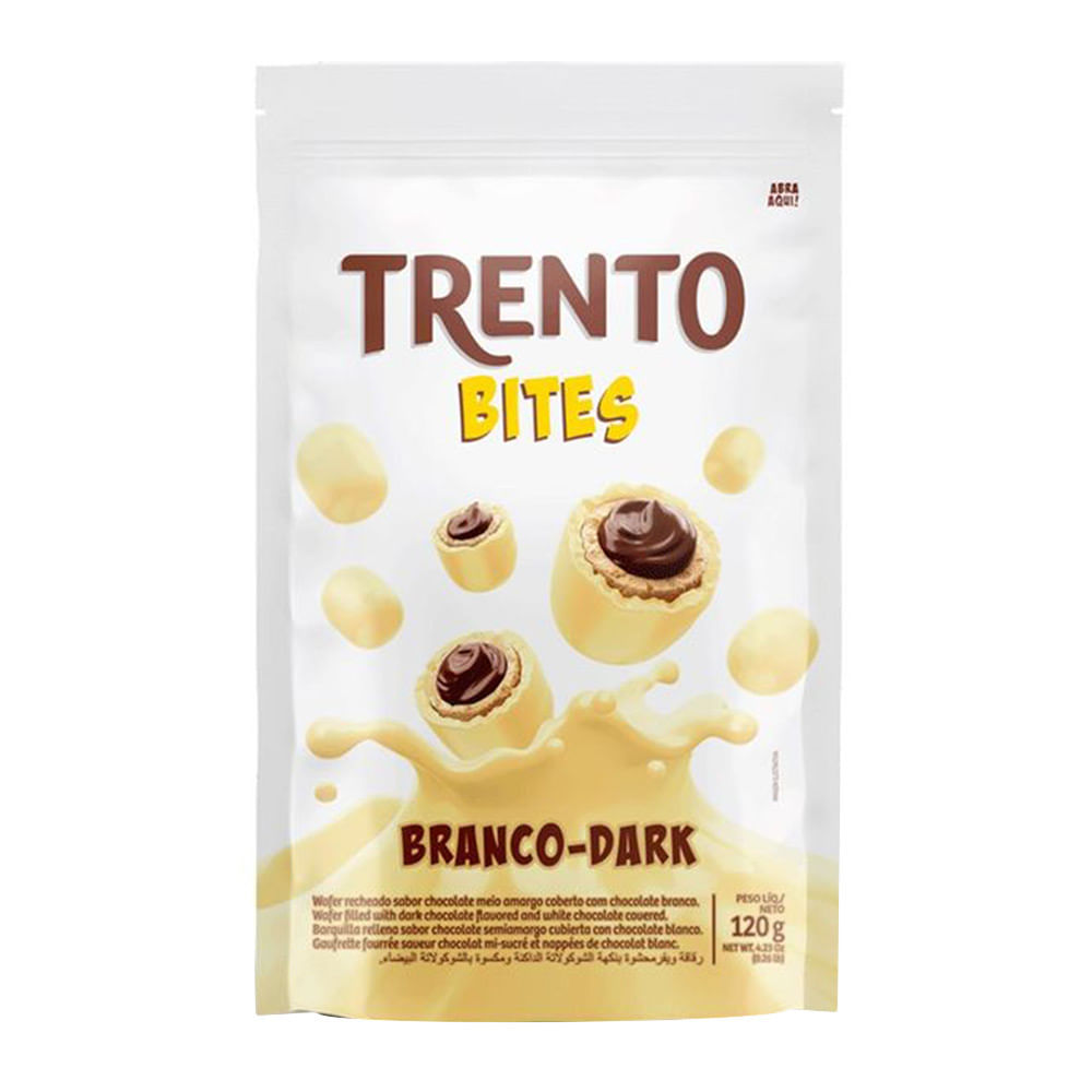 Chocolate Trento Bites Branco Dark 120g em Oferta na Shopee