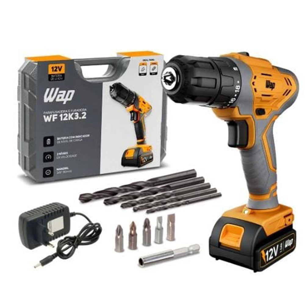 Parafusadeira e Furadeira WF12K3.2 Bateria 12V WAP